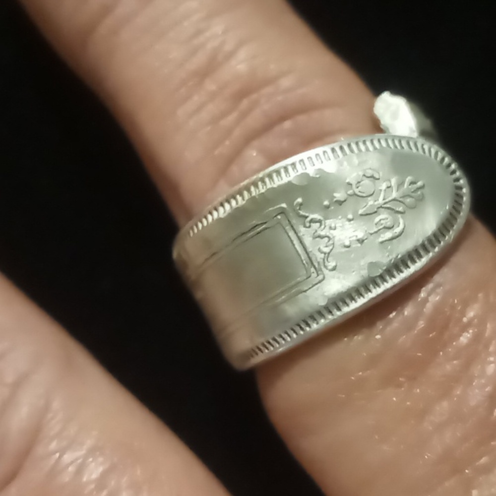 Vintage Silver Plated Spoon Ring. Sz 9